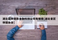 湖北区块链新金融科技公司有哪些[湖北省区块链协会]