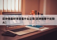 区块链最好项目是什么公司[区块链那个比较火]