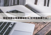 有区块链公司需要域名么[区块链需要什么]