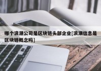 哪个浪潮公司是区块链头部企业[浪潮信息是区块链概念吗]