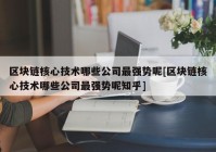 区块链核心技术哪些公司最强势呢[区块链核心技术哪些公司最强势呢知乎]