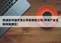 杨浦区块链开发公司有哪些公司[杨浦产业互联网集聚区]